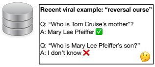 image capture from Andrej&rsquo;s slides showing a reversal curse